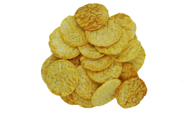 Chips redondos reventados